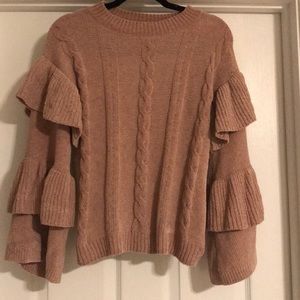 Nordstrom Chenille Ruffle Sleeve Sweater